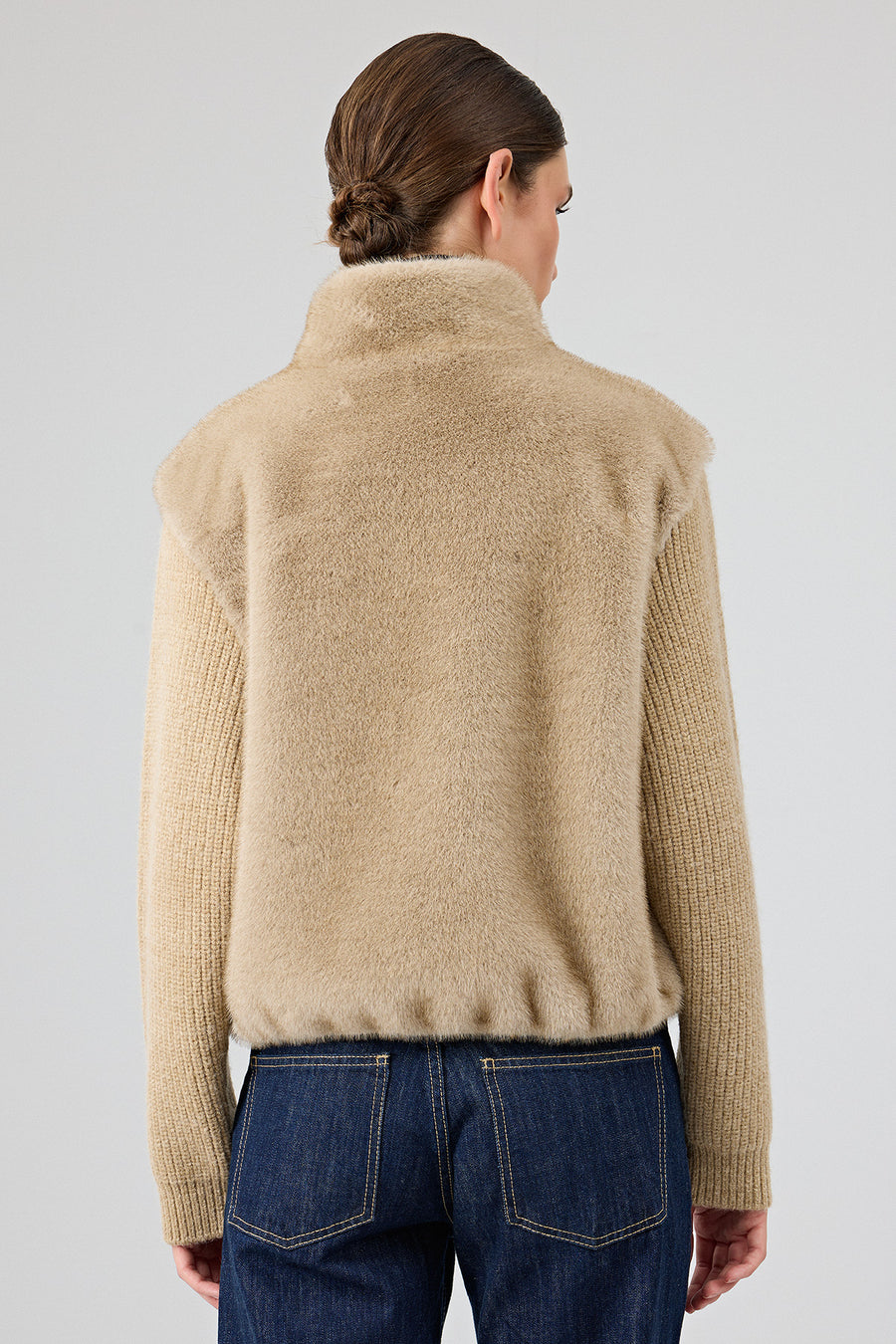 Cortina Women's Beige Short Teddy Coat