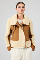 Samoens Women's Beige Short Teddy Coat | Derimod