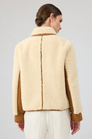 Samoens Women's Beige Short Teddy Coat | Derimod