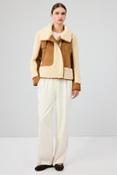 Samoens Women's Beige Short Teddy Coat | Derimod