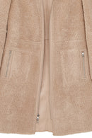 Fiorentini Kadın Bej Çift Taraflı Kapüşonlu Teddy Kaban | Derimod