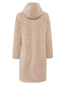 Fiorentini Kadın Bej Çift Taraflı Kapüşonlu Teddy Kaban | Derimod