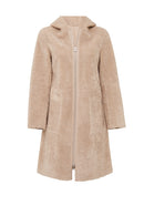 Fiorentini Kadın Bej Çift Taraflı Kapüşonlu Teddy Kaban | Derimod