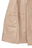 Fiorentini Kadın Bej Çift Taraflı Kapüşonlu Teddy Kaban | Derimod