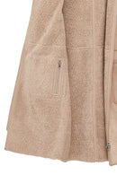 Fiorentini Kadın Bej Çift Taraflı Kapüşonlu Teddy Kaban | Derimod