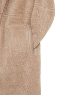 Fiorentini Kadın Bej Çift Taraflı Kapüşonlu Teddy Kaban | Derimod