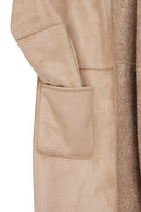 Fiorentini Kadın Bej Çift Taraflı Kapüşonlu Teddy Kaban | Derimod