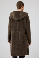 Fiorentini Kadın Kahverengi Çift Taraflı Kapüşonlu Teddy Kaban | Derimod