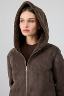 Fiorentini Kadın Kahverengi Çift Taraflı Kapüşonlu Teddy Kaban | Derimod