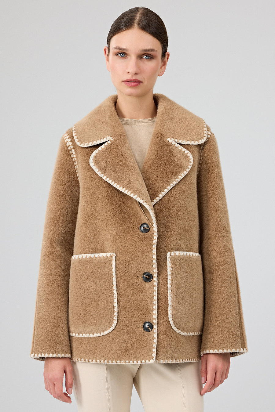 Vald'isere Women Camel Teddy Coat 25WGP5315FF | Derimod