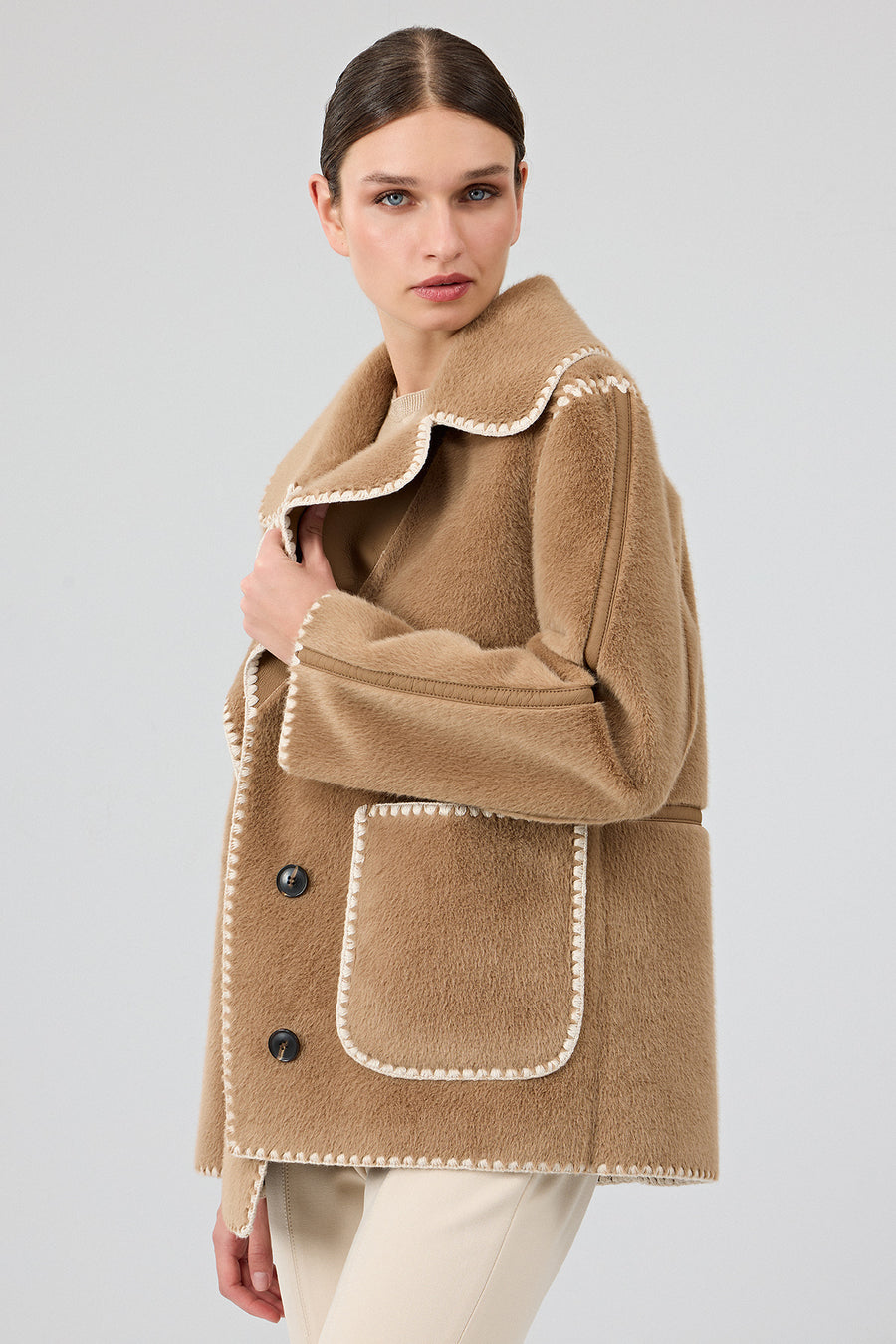 Vald'isere Women Camel Teddy Coat