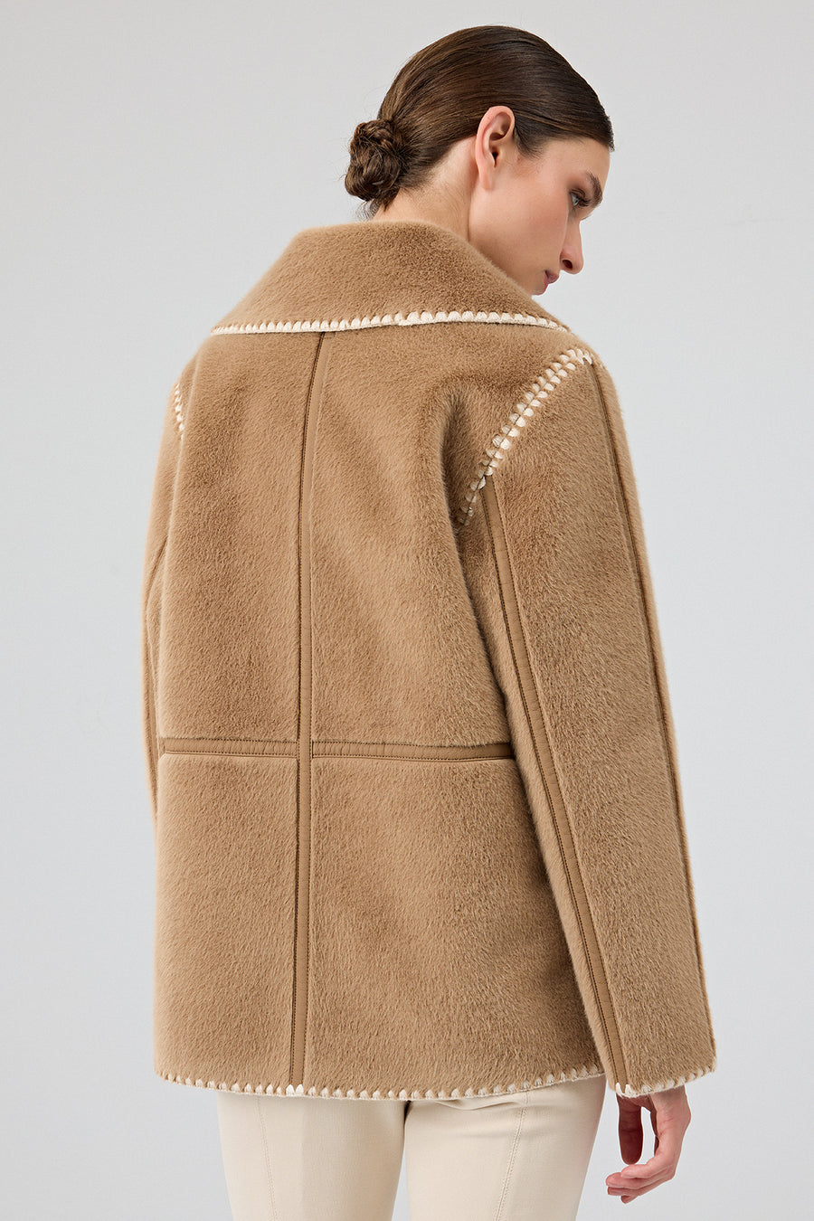 Vald'isere Women Camel Teddy Coat