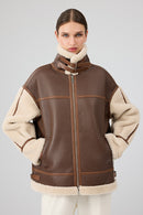Helsinki Women's Brown Short Teddy Coat | Derimod