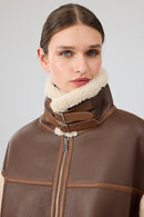 Helsinki Women's Brown Short Teddy Coat | Derimod