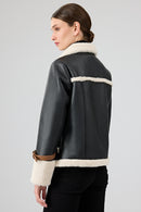 Megeve Kadın Siyah Kısa Teddy Mont | Derimod