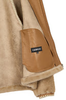St-Moritz Woman Beige Oversize Teddy Coat | Derimod