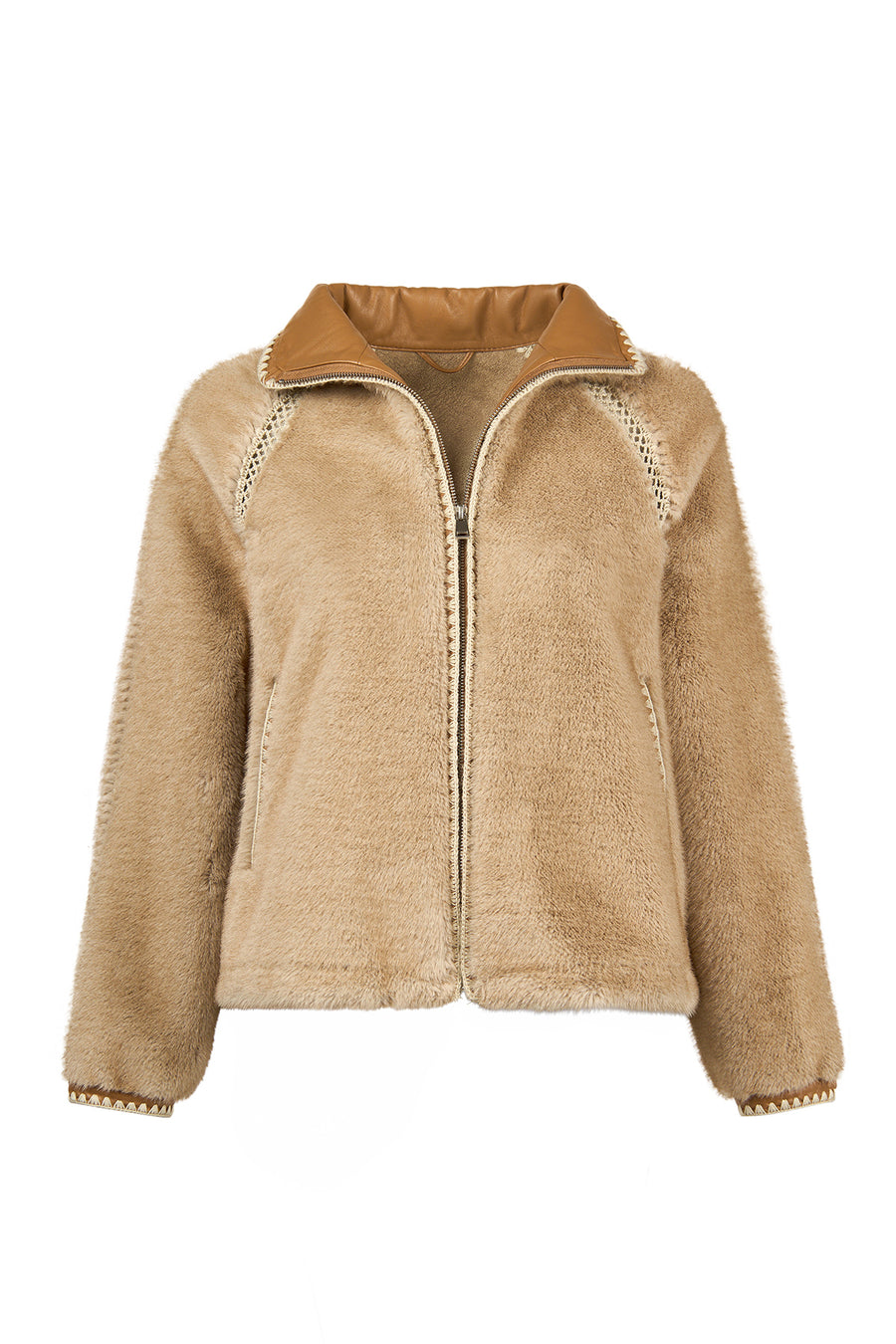 St-Moritz Woman Beige Oversize Teddy Coat 25WGP5635FF | Derimod