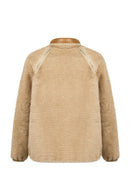 St-Moritz Woman Beige Oversize Teddy Coat | Derimod