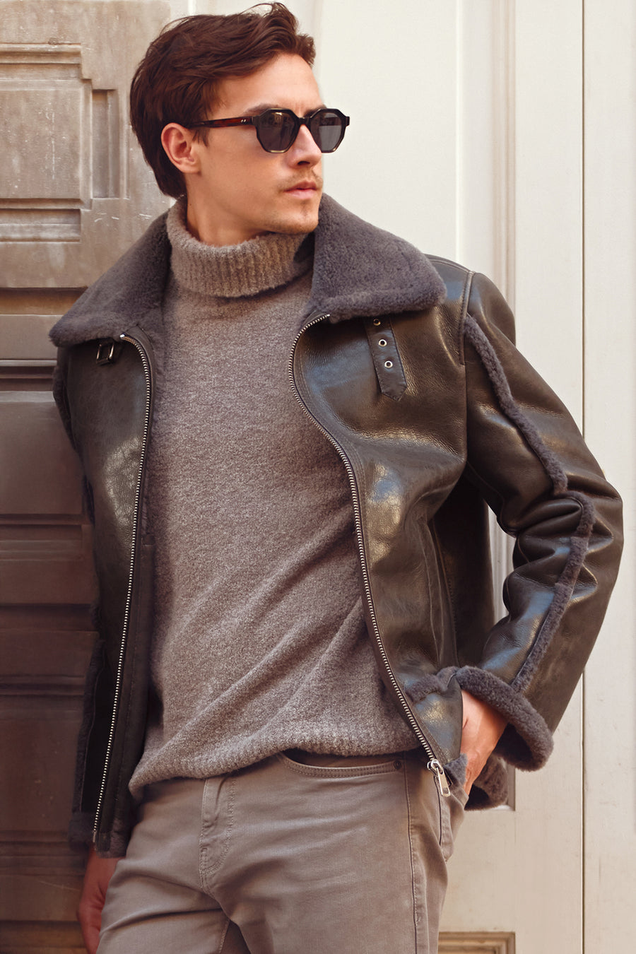 Zurich Men's Grey Teddy Coat 25WGP6593FF | Derimod