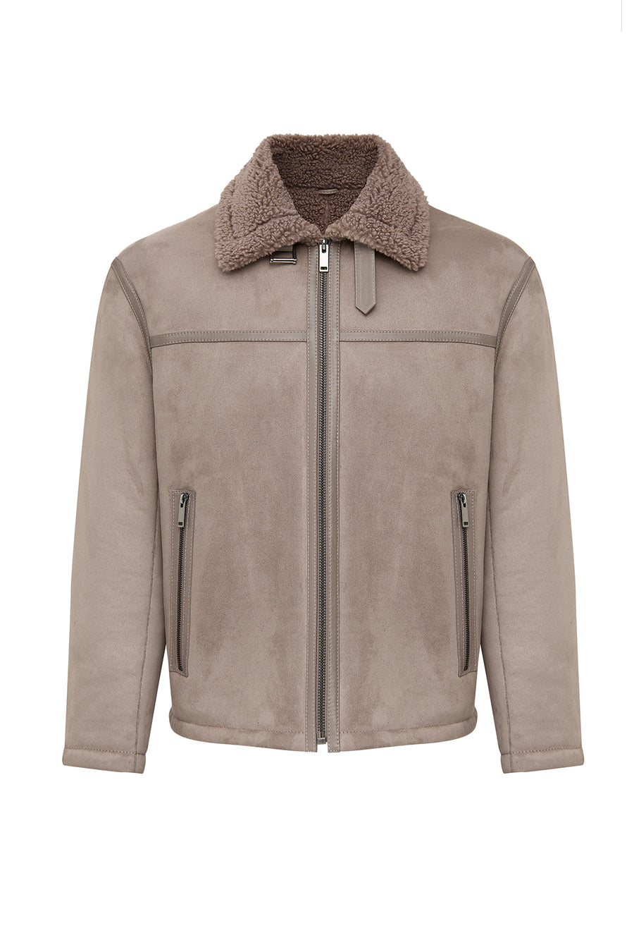 Lozan Men's Beige Fur Collar Teddy Coat 25WGP6594FF | Derimod