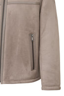 Lozan Men Beige Fur Collar Teddy Leather Coat | Derimod