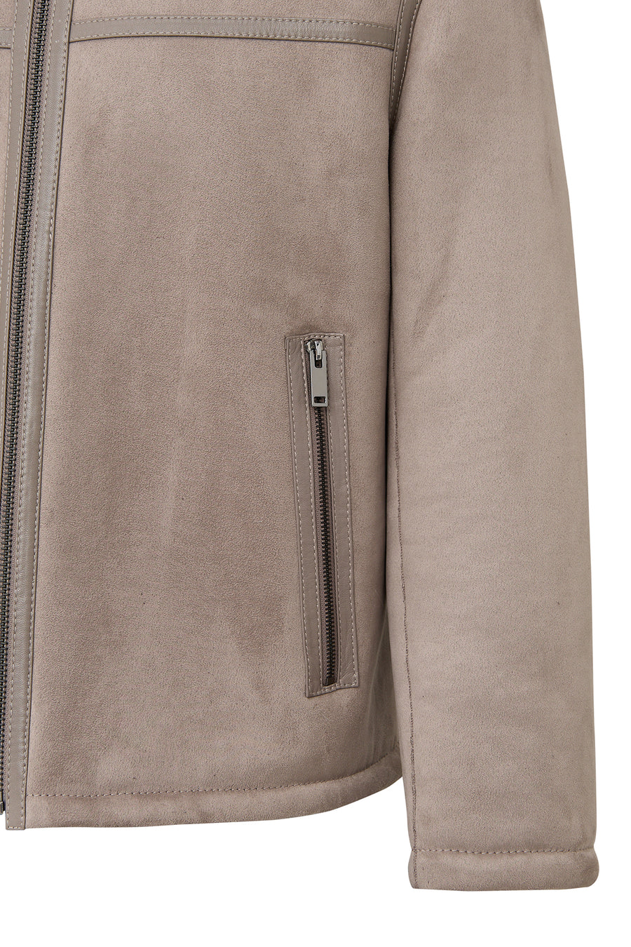 Lozan Men's Beige Fur Collar Teddy Coat