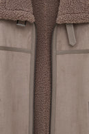 Lozan Men Beige Fur Collar Teddy Leather Coat | Derimod