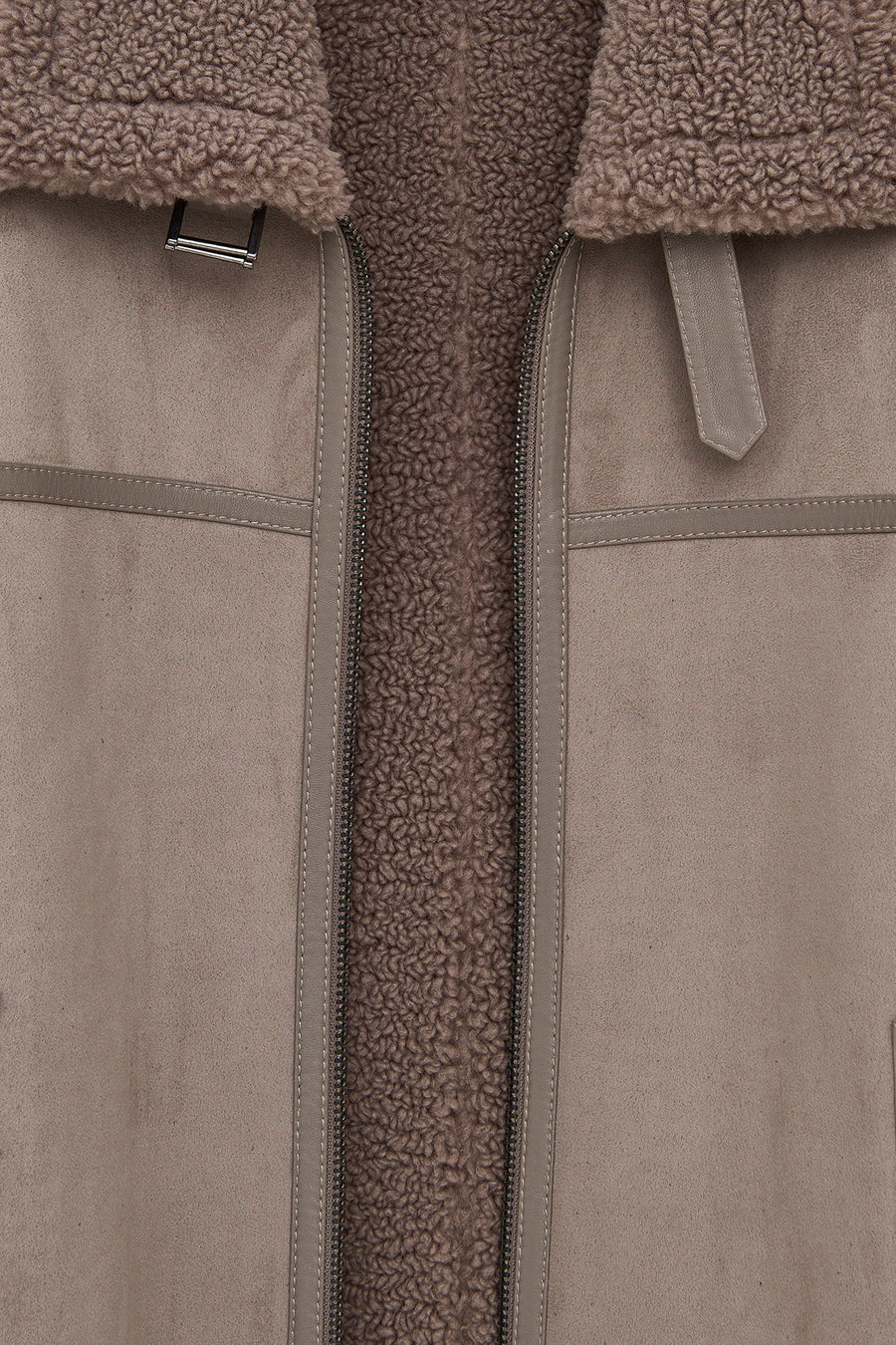 Lozan Men's Beige Fur Collar Teddy Coat