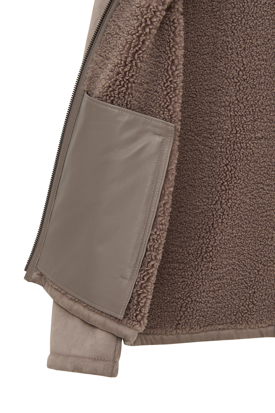 Lozan Men's Beige Fur Collar Teddy Coat