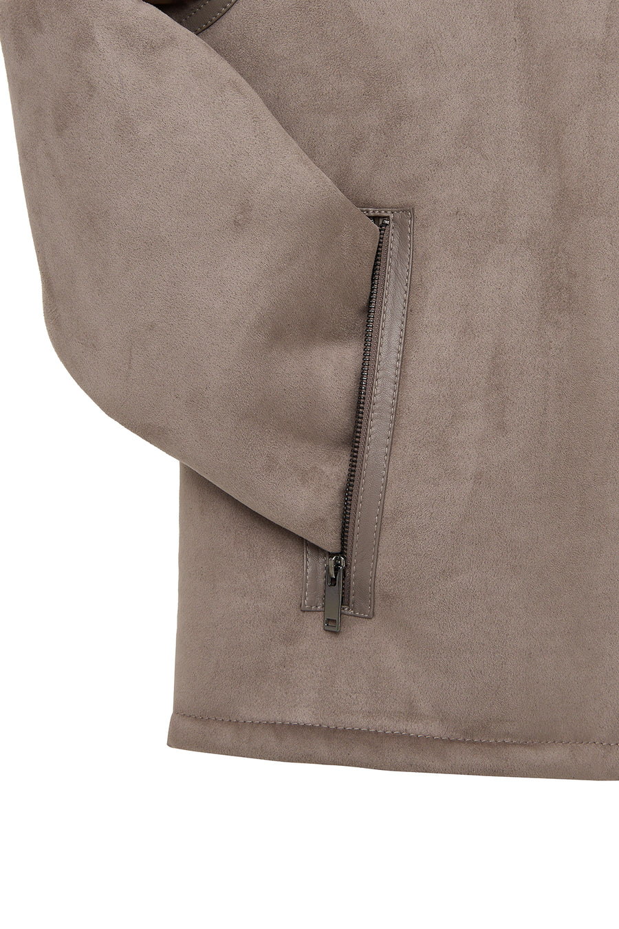 Lozan Men's Beige Fur Collar Teddy Coat