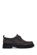Male Gray Lace-Up Thick-Soled Suede Casual Shoes | Derimod