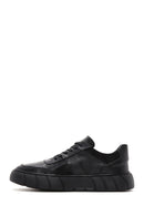 Men's Black Leather Thick Soled Sneaker | Derimod