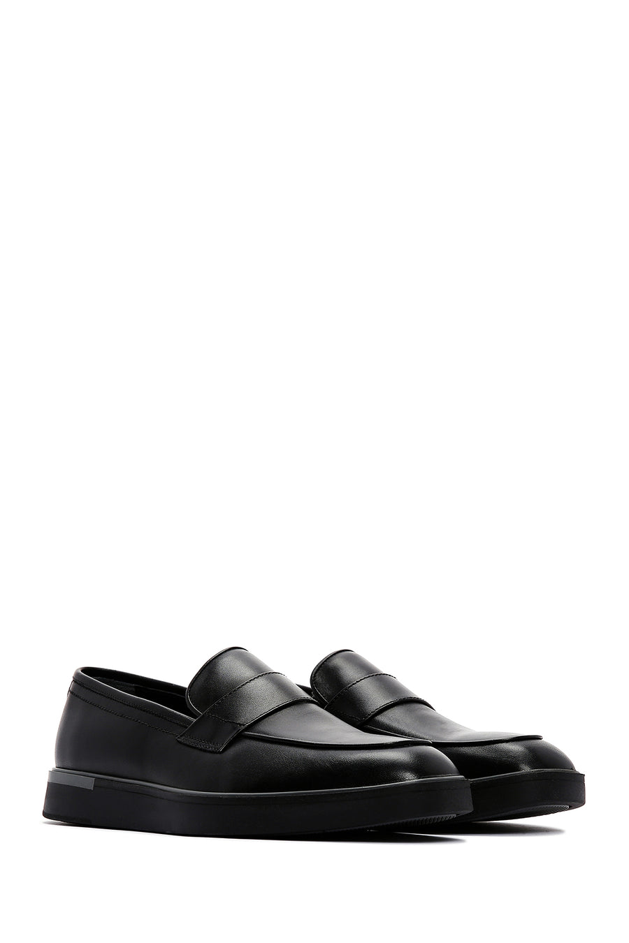 Men's Black Leather Casual Loafer