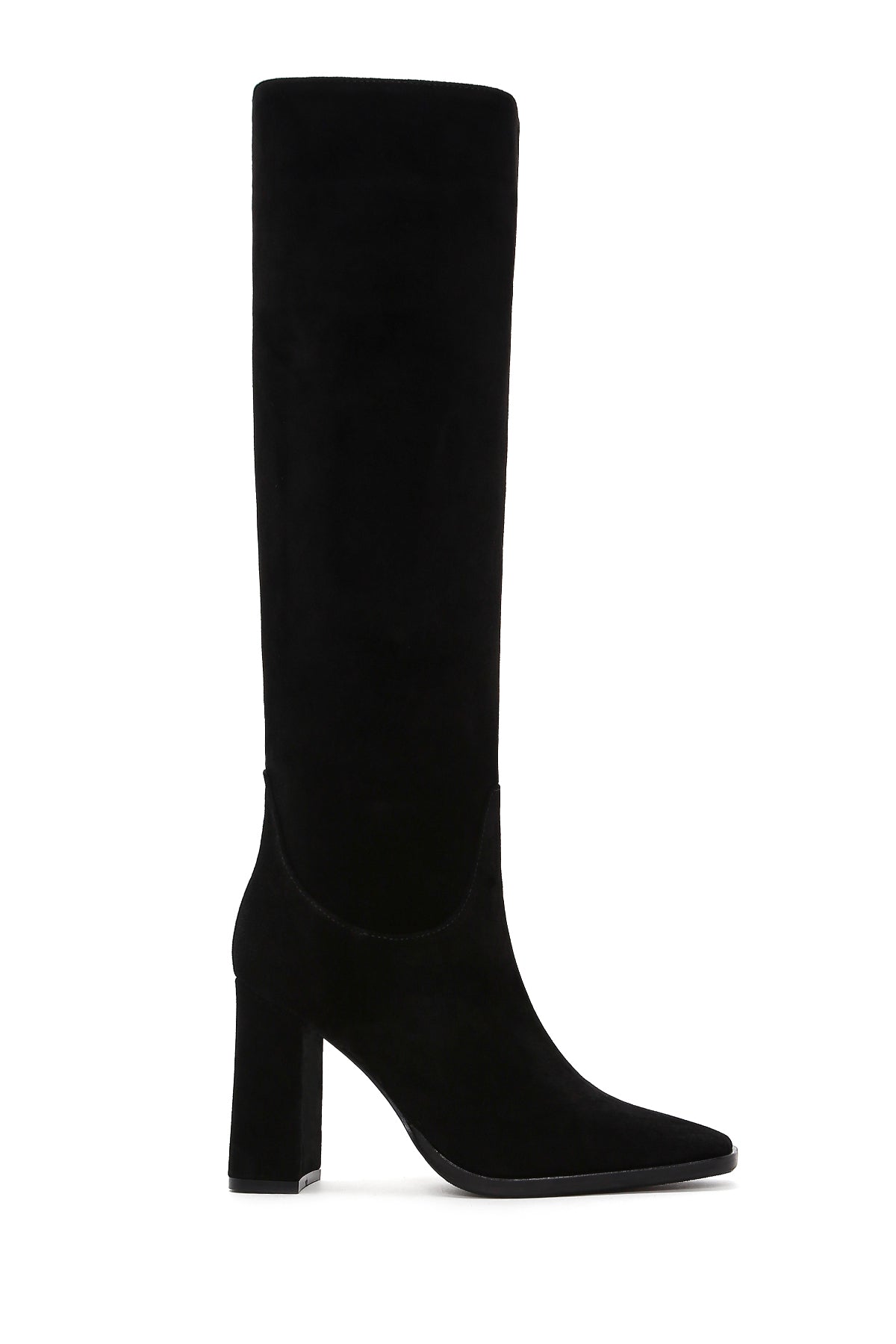 Women's Black Suede Leather Heeled Boots 23WFD134310 | Derimod