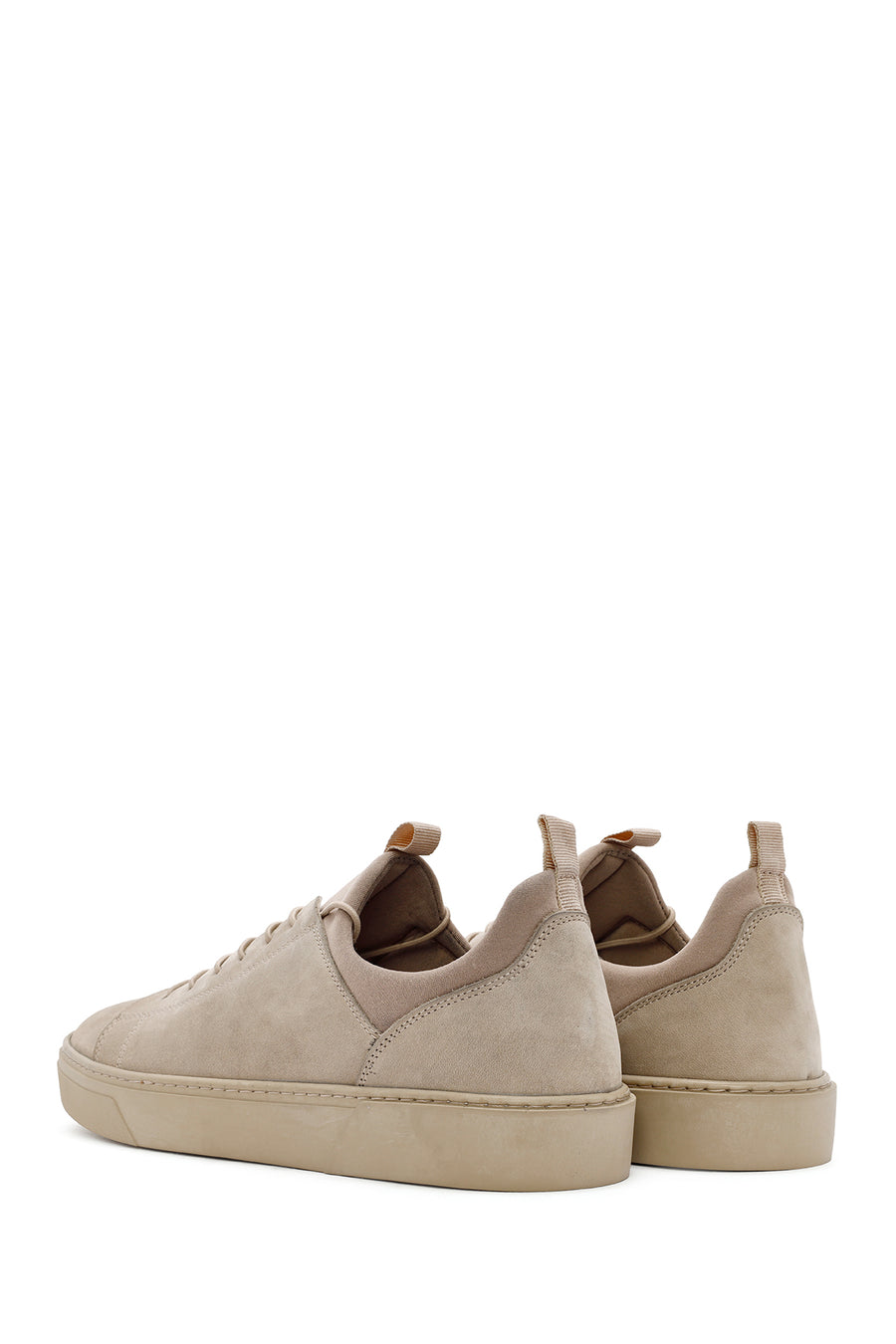 Men's Beige Lace-up Leather Sneaker