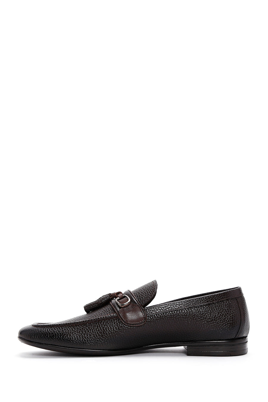 Erkek Kahve Deri Püsküllü Klasik Loafer