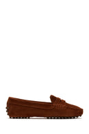 Women's Brown Suede Leather Classic Loafer | Derimod