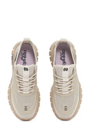 Derimod Zero Men's Beige Lace-up Fabric Sneaker | Derimod