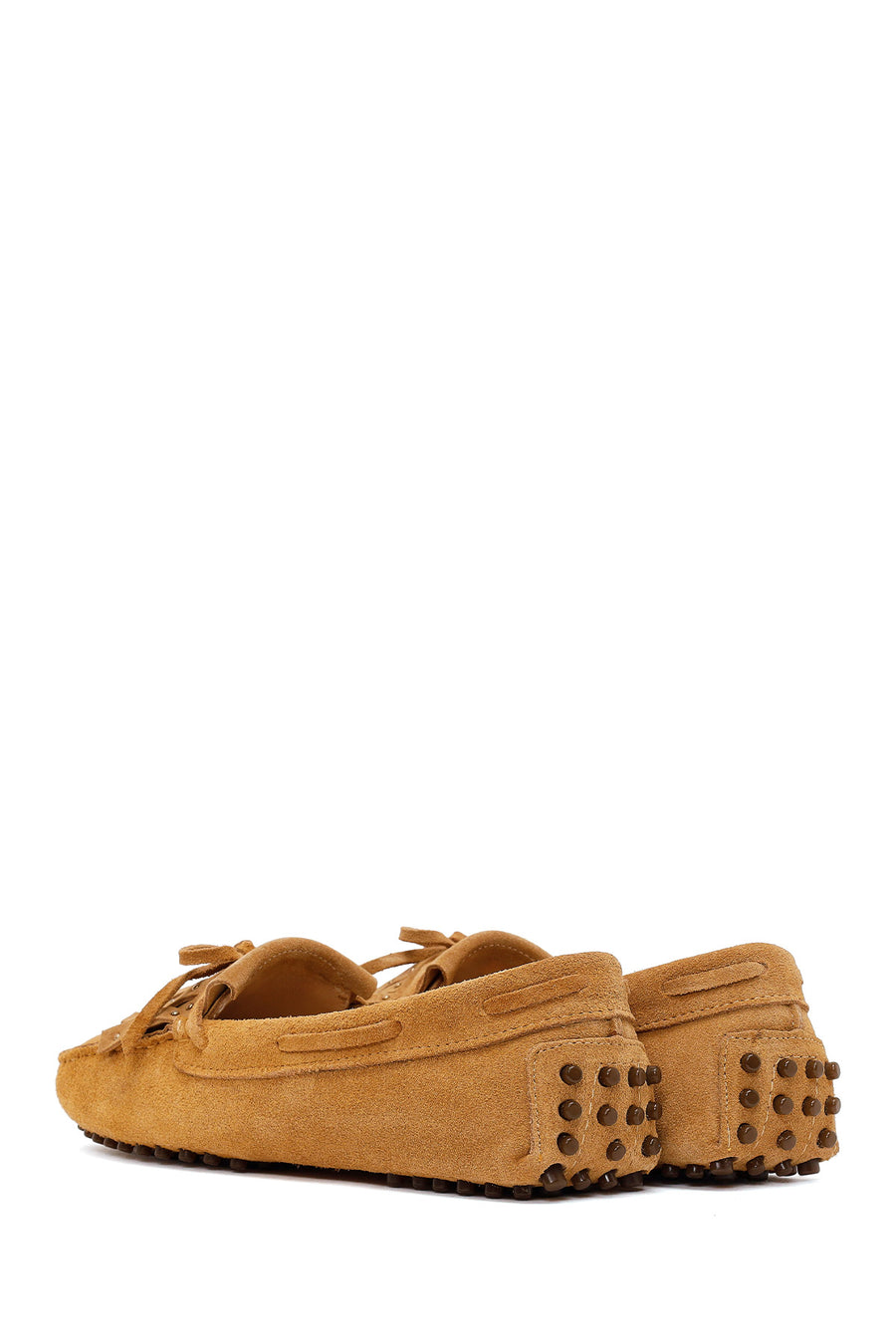 Kadın Camel Püsküllü Süet Deri Loafer