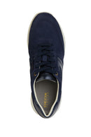 Geox Women's Navy Blue Desya Lace-Up Leather Sneaker | Derimod