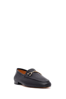 Women's Black Buckle Leather Loafer | Derimod