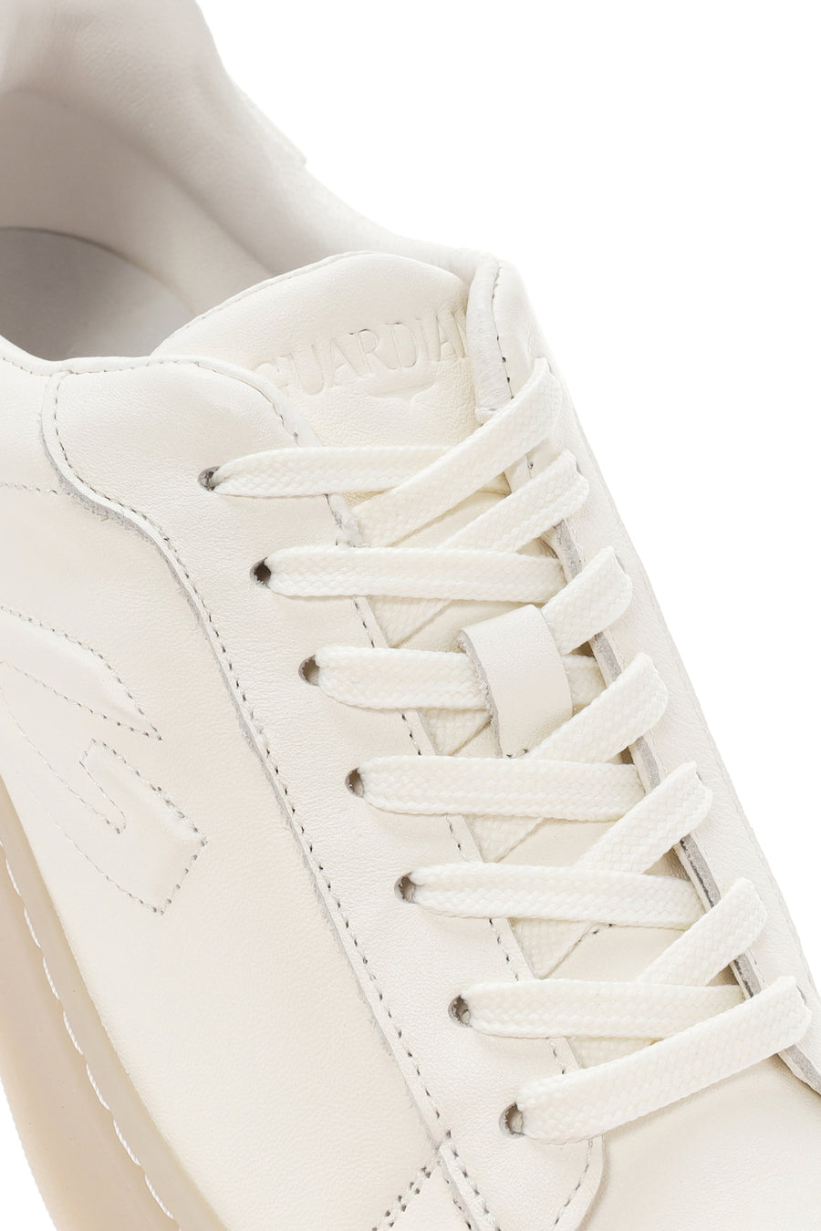 Alberto Guardiani Erkek Beyaz New Era Bağcıklı Deri Sneaker