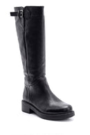 Women's Leather Boots with Buckle Detail | Derimod