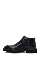 Male Black Zip Closure Lace-Up Leather Casual Boots | Derimod