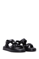 Women's Black Ankle Strap Leather Comfort Sandals | Derimod