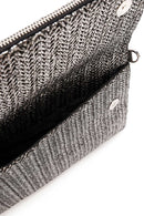 Women's Anthracite Long Chain Strap Straw Clutch Bag | Derimod