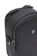 Men's Black Leather Crossbody Bag | Derimod