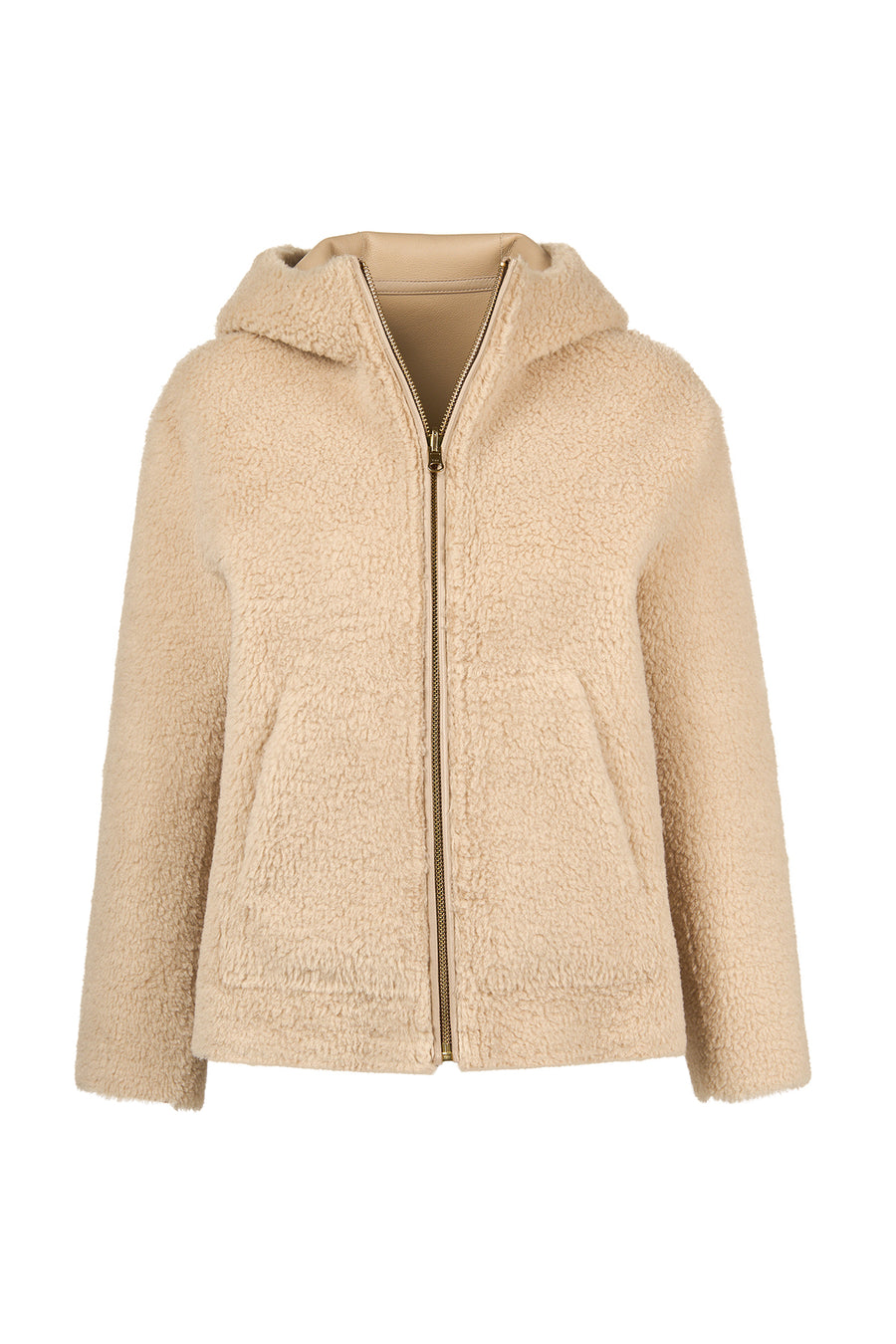 Gardena Women's Beige Reversible Teddy Coat