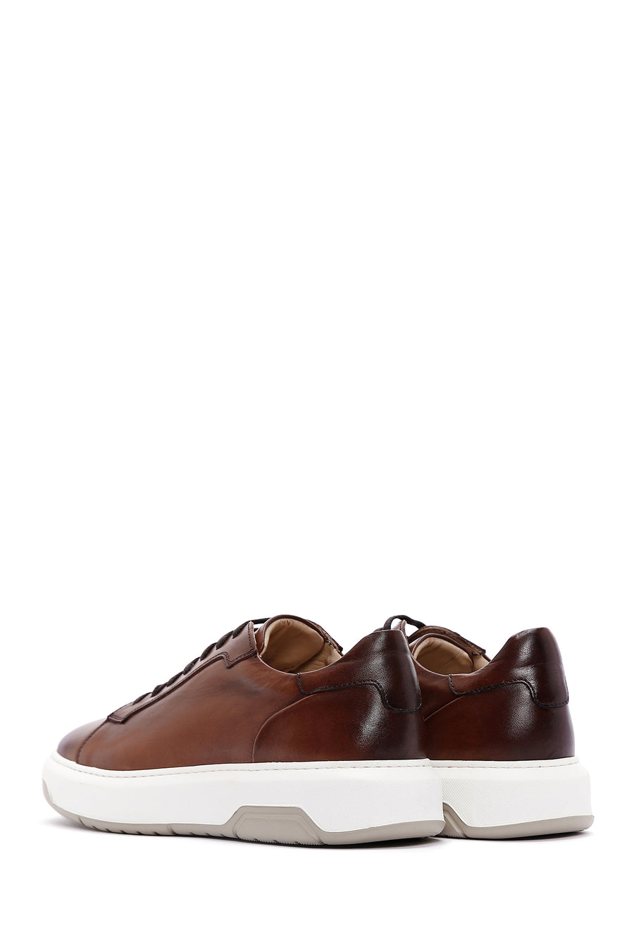Men's Tan Leather Thick Soled Sneaker