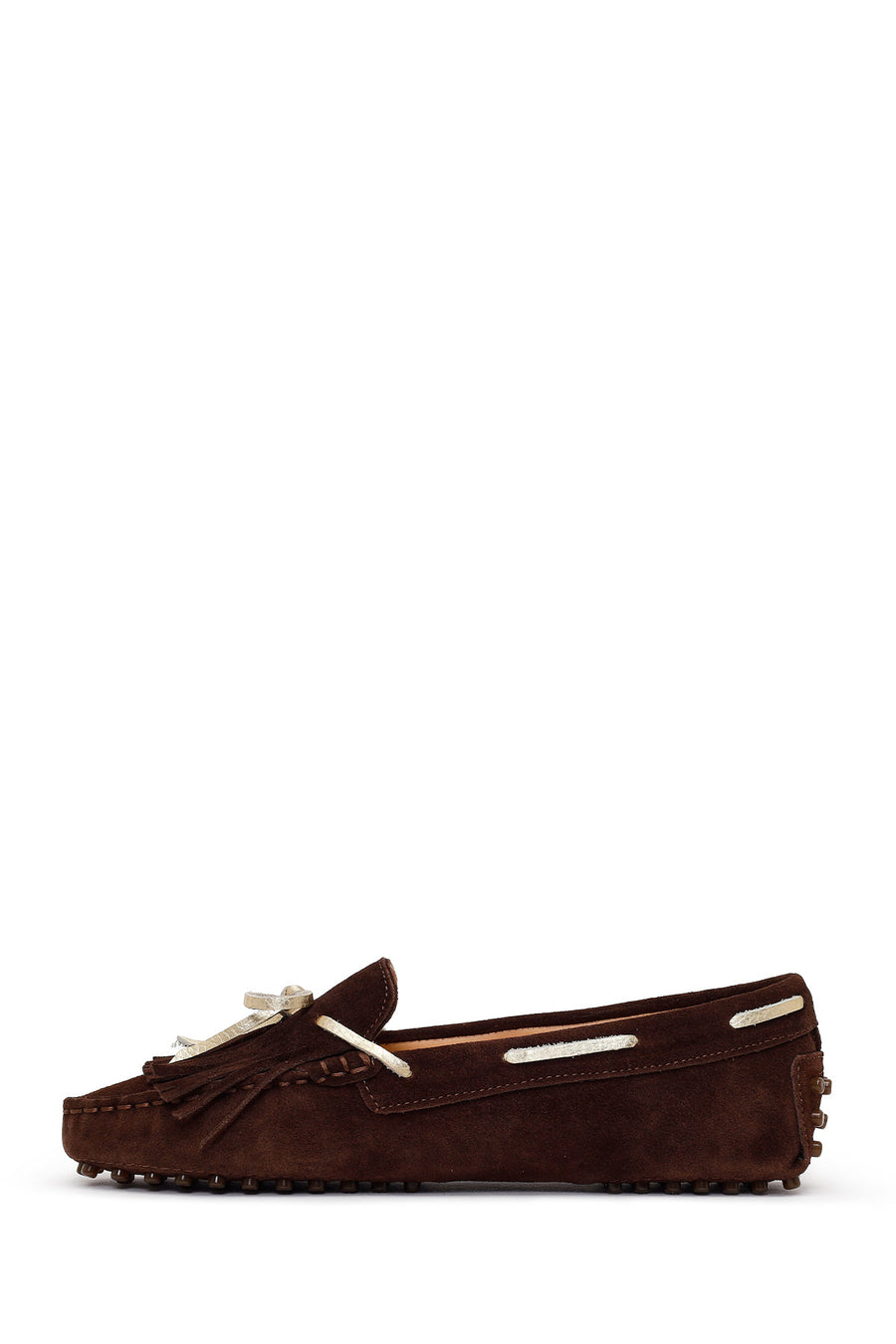 Woman Brown Tassel Suede Loafer